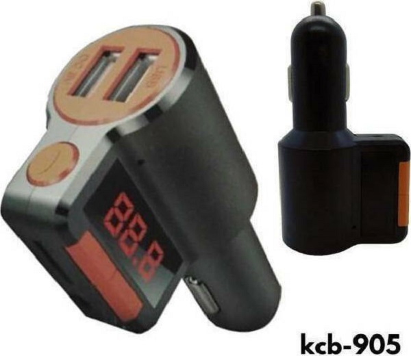 Transmitter Αυτοκινήτου FM με Bluetooth / USB Πορτοκαλί KCB-905