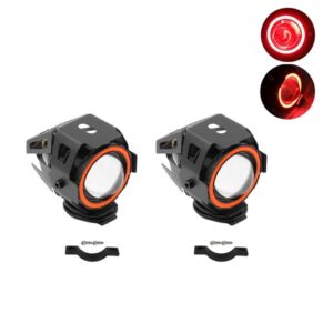 Untitled-2_ikv2-ds.jpg Προβολάκια Μοτοσυκλέτας Σετ U7 Αλουμινίου Αδιάβροχα με 3 Λειτουργίες Ψυχρό Λευκό – Κόκκινο Στεφάνι 30W 12V 2 τμχ