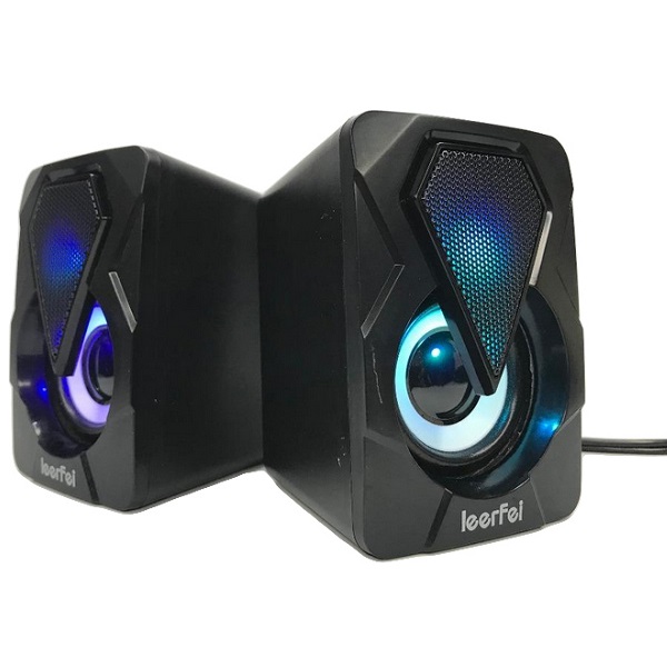 Ηχεία Υπολογιστή 2.0 με RGB Φωτισμό Leerfei YST-1046 σε Μαύρο Χρώμα