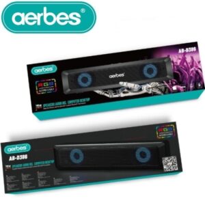 AB-D386 Ηχεία Υπολογιστή 2.0 με RGB Φωτισμό σε Μαύρο Χρώμα