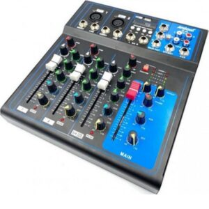 andowl_q_4l_4_channel_professional_mixing_console.jpg Κονσόλα Αναλογική 4 Καναλιών με Phantom Power & 2 Εισόδους XLR & Bluetooth Andowl Q-4L
