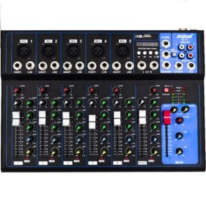 andowl_q_7l.jpg Κονσόλα 7 Καναλιών Αναλογική με Phantom Power & 5 Εισόδους XLR & Bluetooth Andowl Q-7L