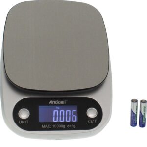 Ζυγαριά Κουζίνας Ψηφιακή 1gr/10kg Ασημί Andowl Q-C305
