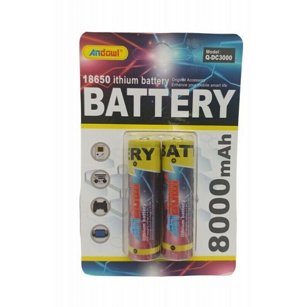 Andowl Q-DC3000 Επαναφορτιζόμενες Μπαταρίες 18650 8000mAh 2τμχ