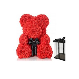 arkoudaki_apo_triantafylla_kokkino_30cm.jpg Αρκουδάκι από Τεχνητά Τριαντάφυλλα Κόκκινο 40cm