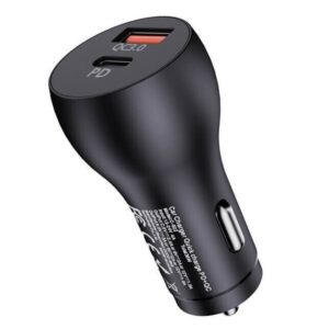 Awei Φορτιστής Αυτοκινήτου Μαύρος C-822 Συνολικής Έντασης 3.0A Γρήγορης Φόρτισης με Θύρες: 1xUSB 1xType-C