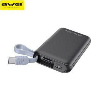 Awei P1K Power Bank 3000mAh με Θύρα USB-A Μαύρο