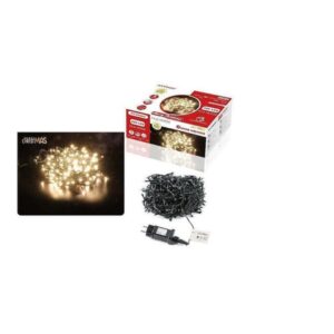 Χριστουγεννιάτικα Λαμπάκια 400 LED Θερμό Λευκό 23μ σε Σειρά με Πράσινο Καλώδιο Arrango