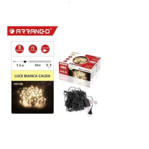 Χριστουγεννιάτικα Λαμπάκια 400 LED Θερμό Λευκό 29.5μ σε Σειρά με Πράσινο Καλώδιο Arrango