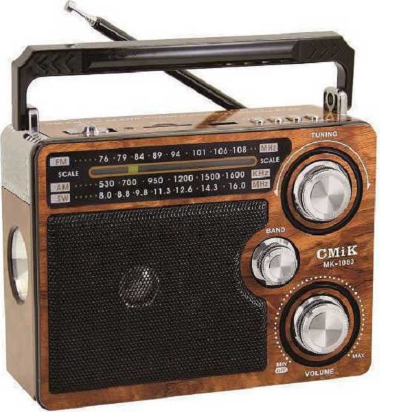 CMIK MK-1063 Επιτραπέζιο Ραδιόφωνο Επαναφορτιζόμενο με USB Καφέ