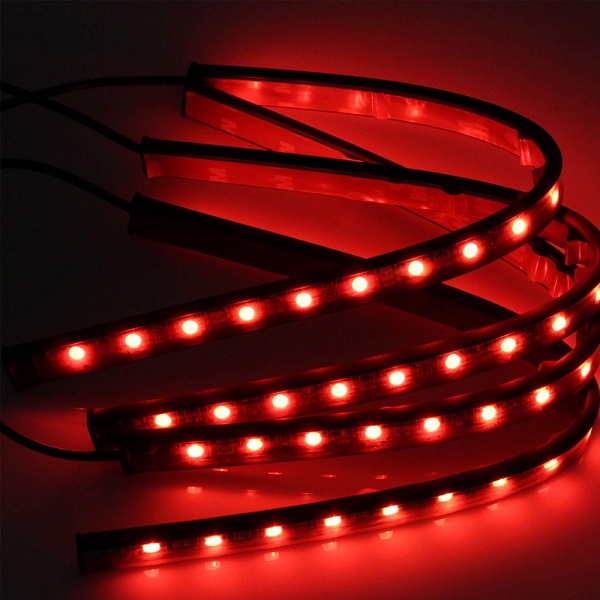 Εσωτερικά LED Φώτα Αυτοκινήτου Music RGB 33cm με Τηλεχειριστήριο 4τμχ