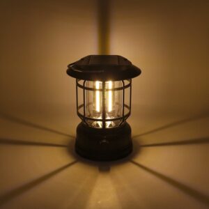 Φωτιστικό Φανάρι Μπαταρίας LED με Γάντζο για Camping COB Θερμό Λευκό GB-23 Μαύρο