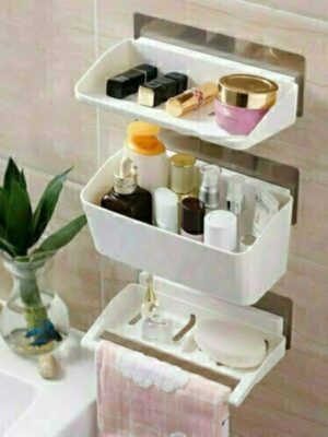 Ραφιέρα Μπάνιου 3 Ράφια Πλαστική Επιτοίχια 5055