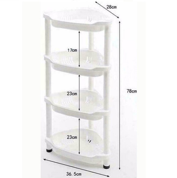 Γωνιακή Ραφιέρα Μπάνιου Επιδαπέδια Πλαστική με 4 Ράφια 36.5x28.5x78cm 1966