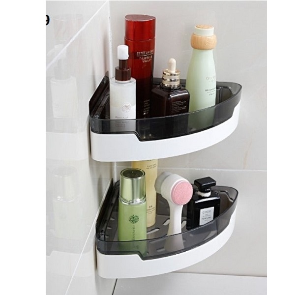 Γωνιακή Επιτοίχια Ραφιέρα Μπάνιου Πλαστική με 1 Ράφι 22x22x10cm 5249