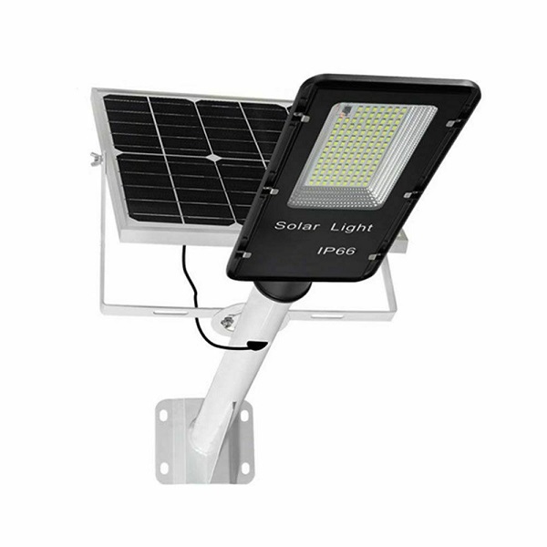 Ηλιακό Φωτιστικό Δρόμου Στεγανό IP67 με Αισθητήρα Φωτός και Τηλεχειριστήριο και Ψυχρό Λευκό Φως σε Μαύρο Χρώμα Foyu FO-6100