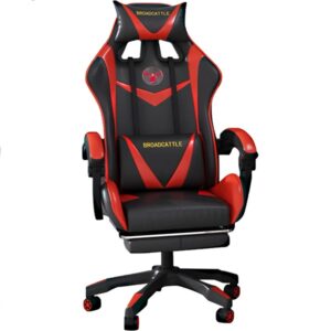 Καρέκλα Gaming Δερματίνης με Υποπόδιο Μαύρο/Κόκκινο