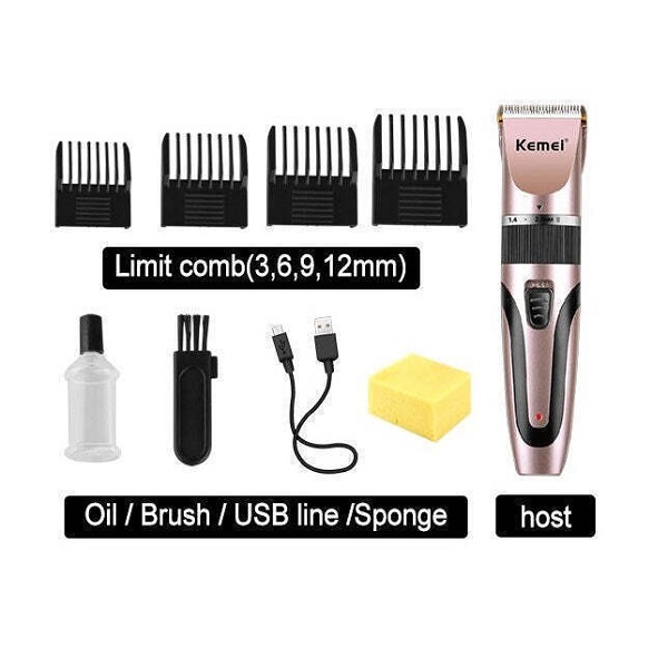 kemei_epanafortizomeni_koureytiki_michani_roz_chrysi_km_10541.jpg Kemei Επαναφορτιζόμενη Κουρευτική Μηχανή Ροζ Χρυσή KM-1054