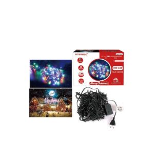 300 Χριστουγεννιάτικα Λαμπάκια LED Πολύχρωμα 21μ σε Σειρά με Πράσινο Καλώδιο και Προγράμματα Arrango AN57306