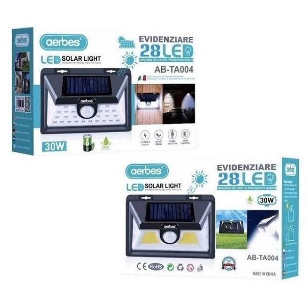 Ηλιακό Φωτιστικό Επιτοίχιας Τοποθέτησης Αδιάβροχο σε Μαύρο Χρώμα AB-TA004