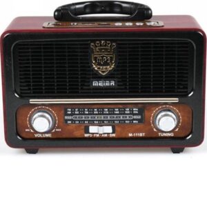 Retro Επιτραπέζιο Ραδιόφωνο Επαναφορτιζόμενο με Bluetooth Μαύρο M111BT