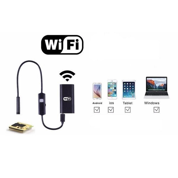 Ενδοσκοπική Κάμερα Αδιάβροχη HD720P με κουτί WiFi για Android, Ios, Σύστημα Windows και Καλώδιο 5 m YPC99