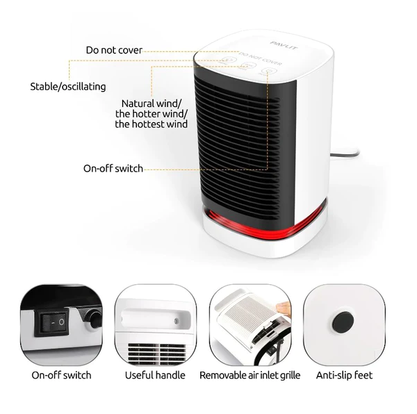 Αερόθερμο Ηλεκτρικό Mini Φορητό 950w Andowl Q-NF002