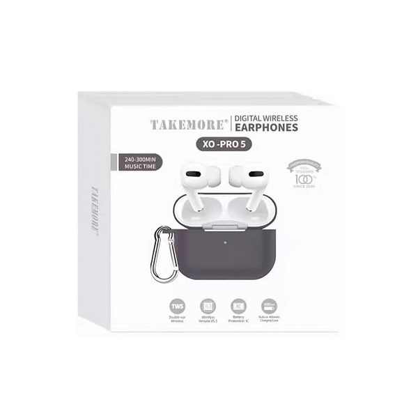 Ακουστικά με Θήκη Φόρτισης In-ear Bluetooth Handsfree Μαύρα Takemore XO-Pro 5