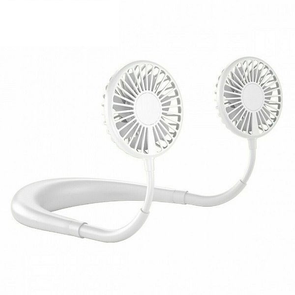 Ανεμιστήρας Λαιμού με 3 Ταχύτητες Επαναφορτιζόμενος Ροζ Λευκό HF09
