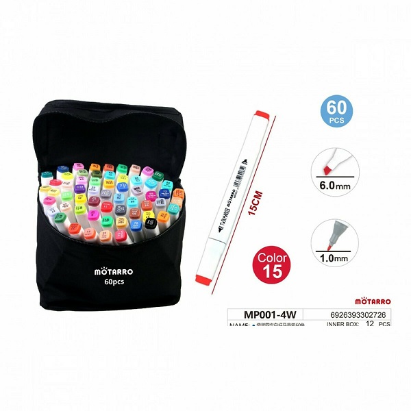 Ανεξίτηλοι Μαρκαδόροι Fine Double-Sided Πολύχρωμοι 60τμχ