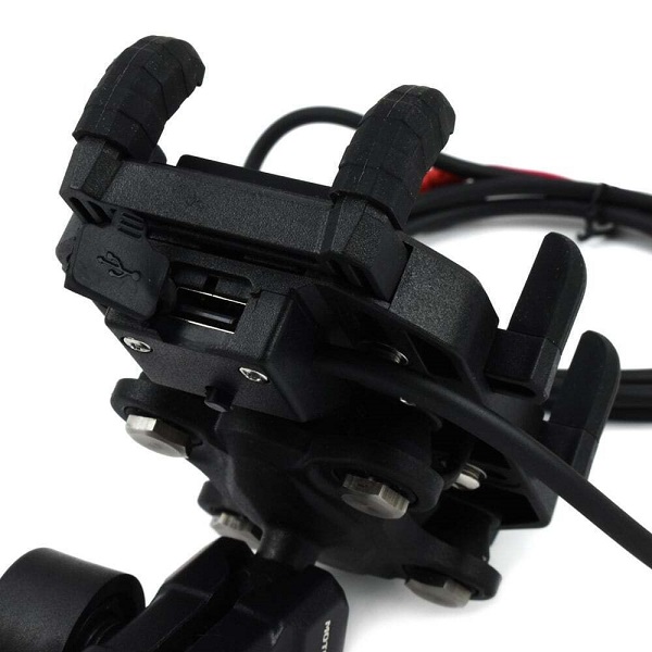 Βάση Κινητού για Τιμόνι Μοτοσικλέτας με Ασύρματο & Ενσύρματο Σύστημα Φόρτισης Motowolf MDL2827CC Μαύρο