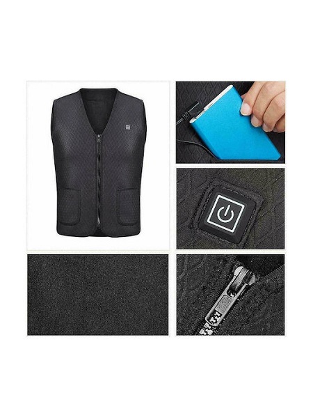 Γιλέκο Εργασίας Θερμαινόμενο Μαύρο TEG-8