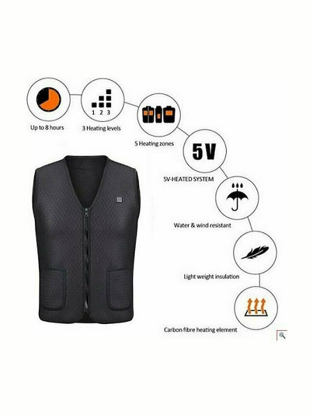 Γιλέκο Εργασίας Θερμαινόμενο Μαύρο TEG-8