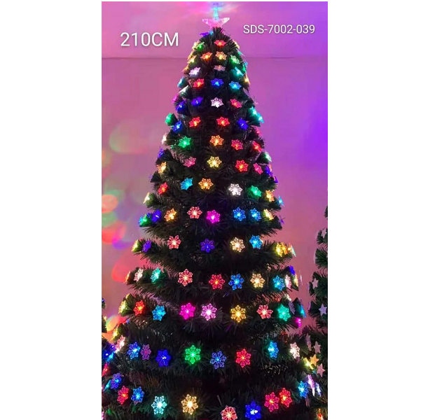 Χριστουγεννιάτικο Δέντρο στολισμένο με αστερία led χρώμα