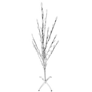 Δέντρο Διακοσμητικό Χριστουγεννιάτικο Φωτιζόμενο Φυσικής Όψης 120εκ. Λευκό