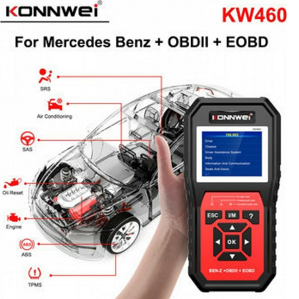 Konnwei Διαγνωστικό Αυτοκινήτου Ψηφιακό OBD 2 με Καλώδιο KW460