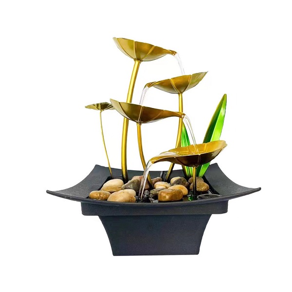 Διακοσμητικό Συντριβάνι Feng Shui Με Χρυσές Λεπτομέριες 20,5x20,5x28,50εκ JX23195