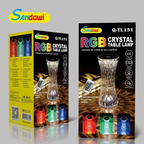 Διακοσμητικό Επιτραπέζιο Φωτιστικό LED "Crystal Touch" Andowl Q-TL151