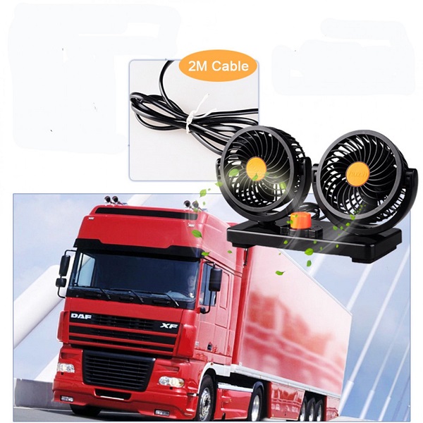Ανεμιστήρας Αυτοκινήτου Διπλός 24V 10W Μαύρο-Κίτρινο CIC908