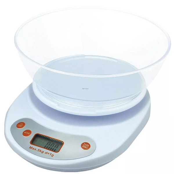 Ψηφιακή Ζυγαριά Κουζίνας 5kg ΚΕ-1 σε λευκό χρώμα