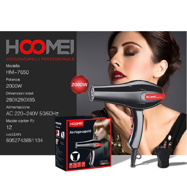 Πιστολάκι Μαλλιών 2000W Hoomei Hair Dryer HM-7650