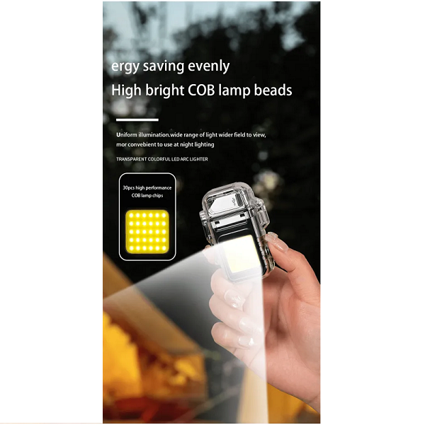 Ηλεκτρικός Αναπτήρας Αδιάβροχος Επαναφορτιζόμενος USB Διπλού Τόξου με Ισχυρό Φλας ZC169A