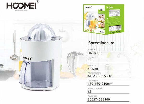 Ηλεκτρικός Στίφτης 40W με Χωρητικότητα 800ml Λευκός Hoomei HM-6950