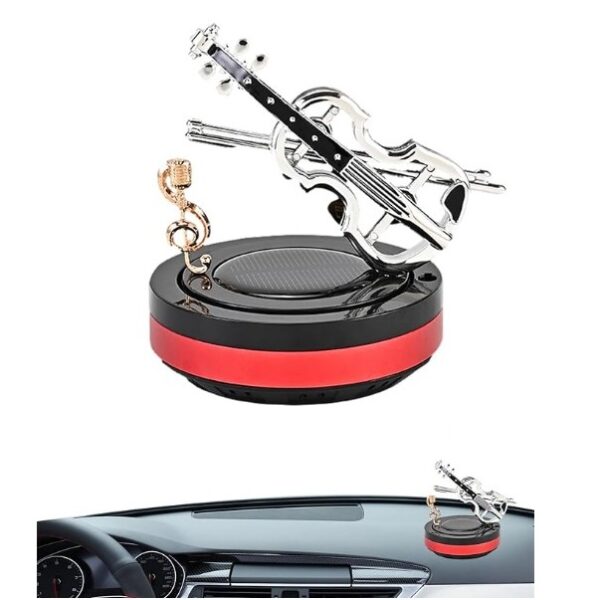 Ηλιακό Αποσμητικό Χώρου Αυτοκινήτου Περιστρεφόμενο με Διακοσμητικό Βιολί T4268 Κόκκινο