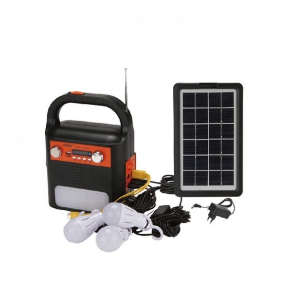 Ηλιακό Σύστημα Φωτισμού με Ραδιόφωνο - Bluetooth - Πάνελ - Power Bank AT-9019B