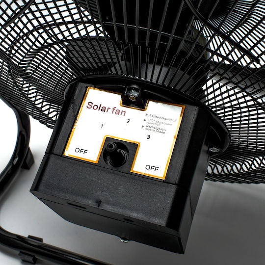 Ηλιακός Ανεμιστήρας Φορητός Επιδαπέδιος 36cm 15W 12000mAh 3 Ταχυτήτων