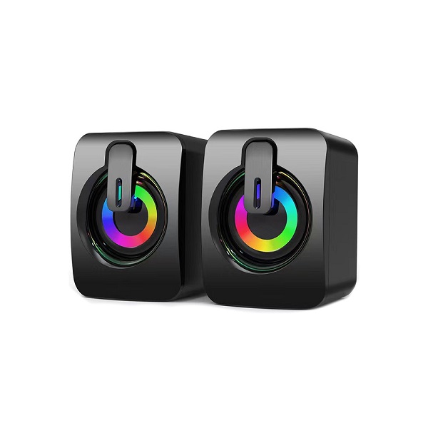 Ηχεία Υπολογιστή 2.0 με RGB Φωτισμό και Ισχύ 6W σε Μαύρο Χρώμα AB-D390