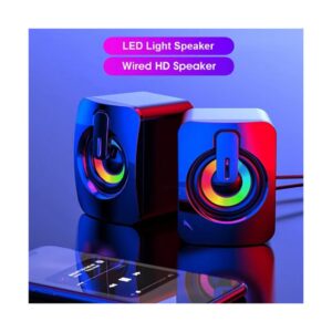 Ηχεία Υπολογιστή 2.0 με RGB Φωτισμό και Ισχύ 6W σε Μαύρο Χρώμα AB-D390