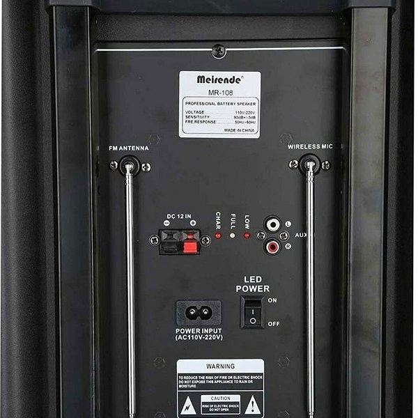 Ηχείο με λειτουργία Karaoke MR-108 σε Μαύρο Χρώμα