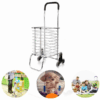 Καλάθι Αγορών Πτυσσόμενο Χειροκίνητο Τρόλεϊ Αποσκευών με 6 Τροχούς και Χωρητικότητα 65 κιλών για Ανάβαση Σκαλοπατιών 127145433